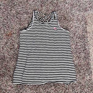 Blue and white striped tank top